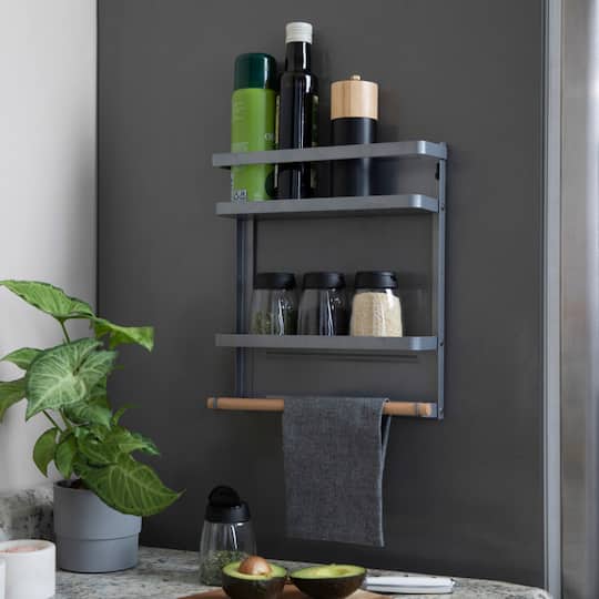Household Essentials Metal Magnetic Organizer with Towel Rack